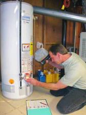 Antioch plumber services a conventional 40 gallon water heater